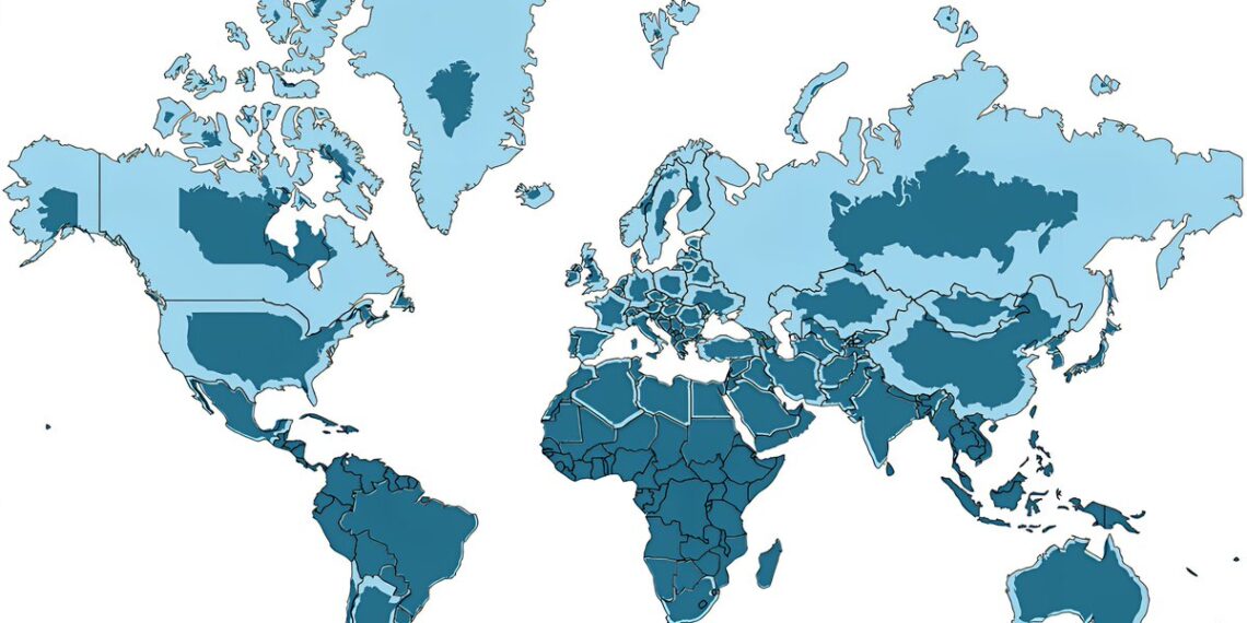True Country Sizes vs Mercator Projections 

 Light Blue is How We Usually See C