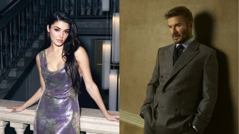 Hande Erçel behind-the-scenes Qatar Ad with David Beckham