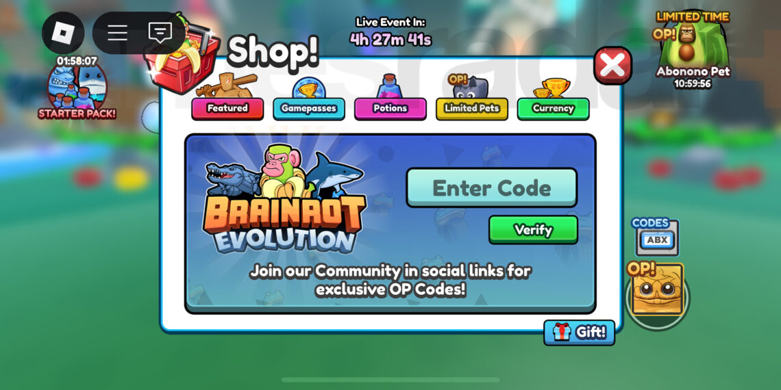 Evolution Codes for Brainrot: November 2025 Guide