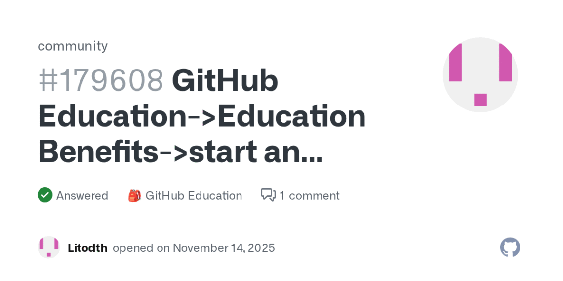 How to Start a GitHub Education Application