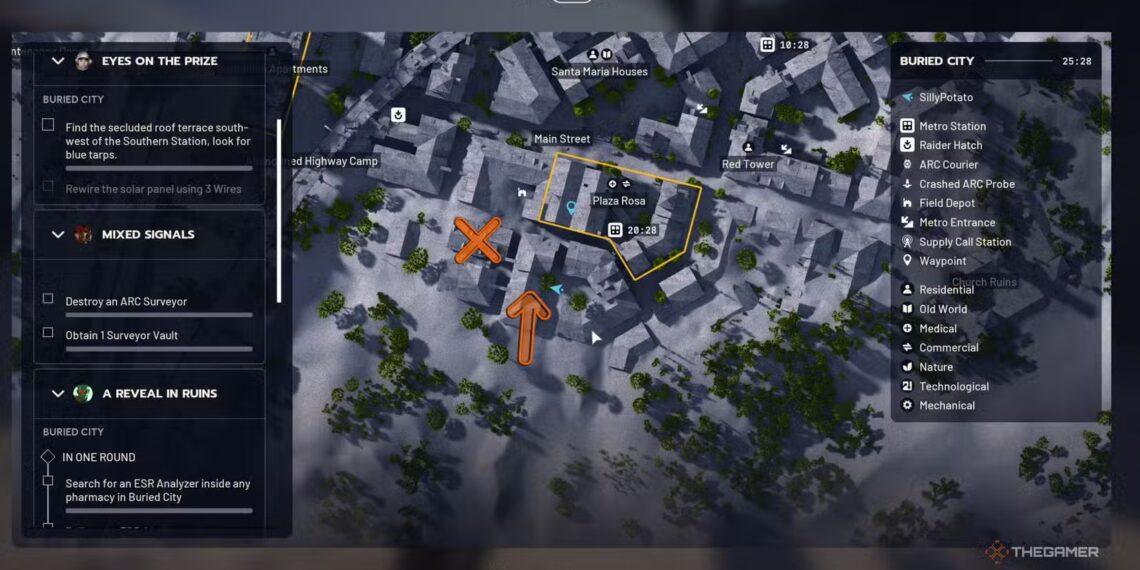 Secluded Roof Terrace in Buried City Using Completing and Solving in Arc Raiders