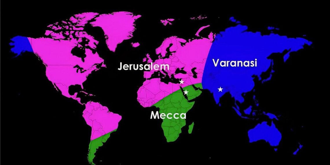 Countries Closer to Varanasi, Mecca or Jerusalem