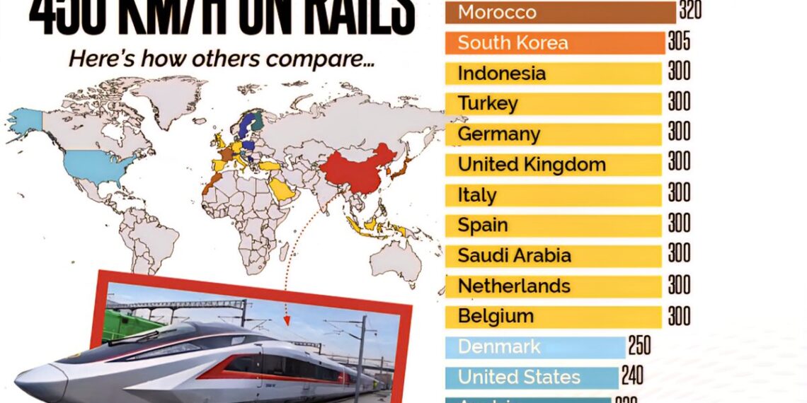 Maximum Train Speeds in Countries