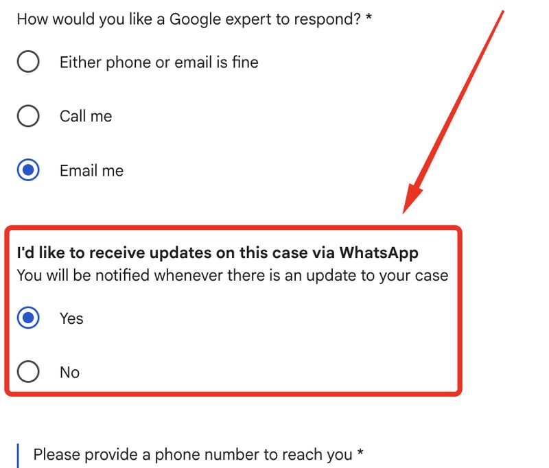 Google Ads WhatsApp Notifications