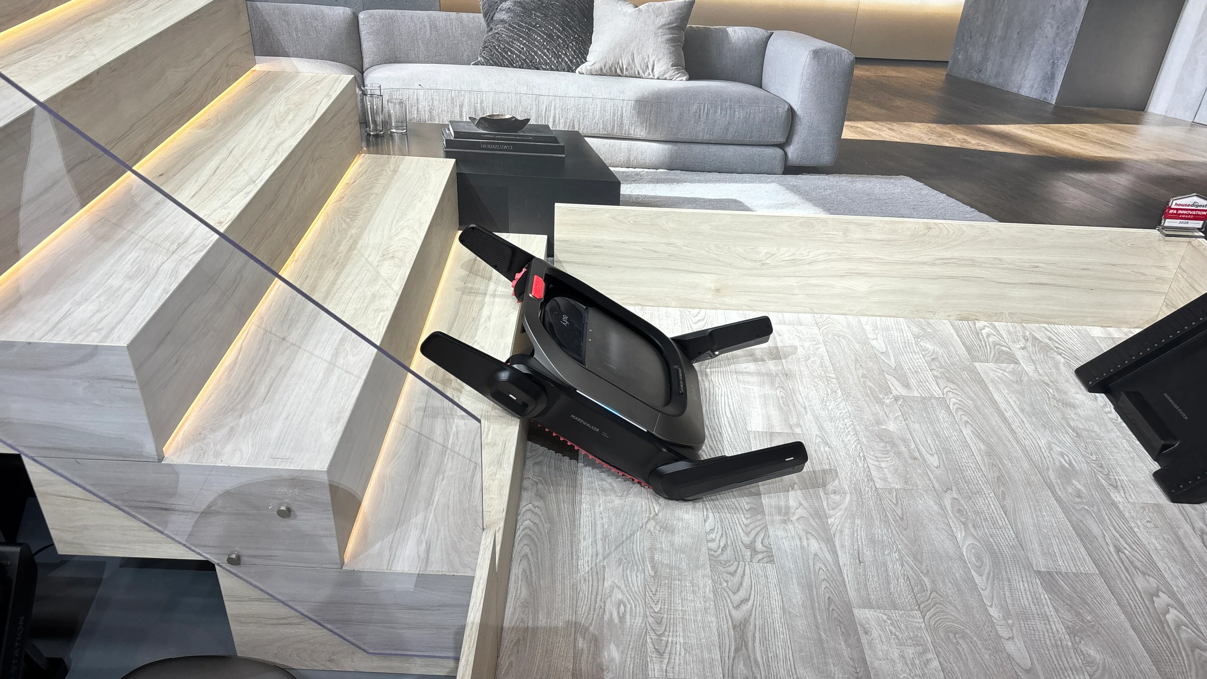 Eufy MarsWalker starting to climb stairs