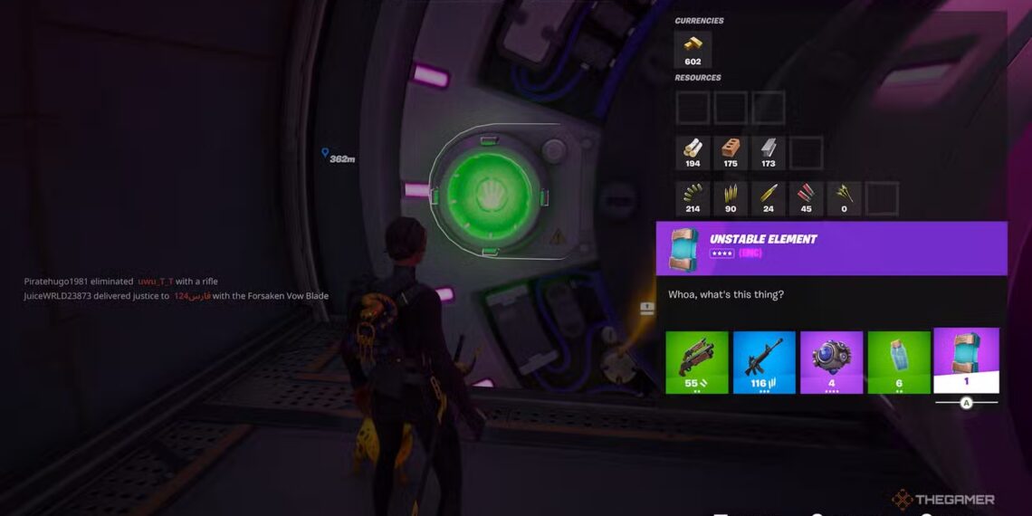 How To Obtain an Unstable Element and Solve the Underground Vault in Fortnite