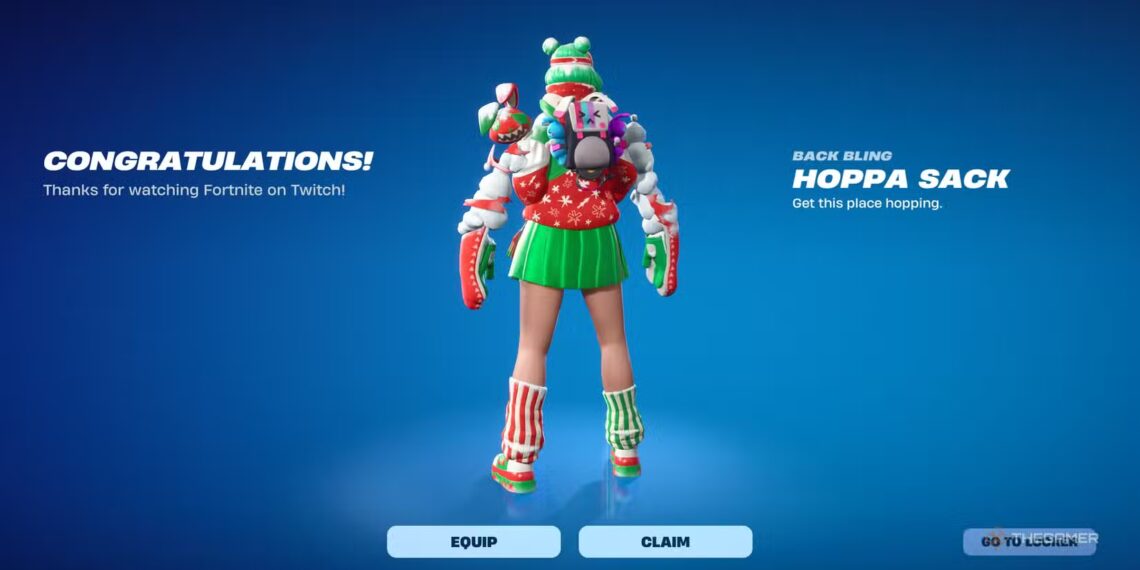 How to get the Hoppa Sack Back Bling Twitch Drop in Fortnite Season 1, Chapter 7