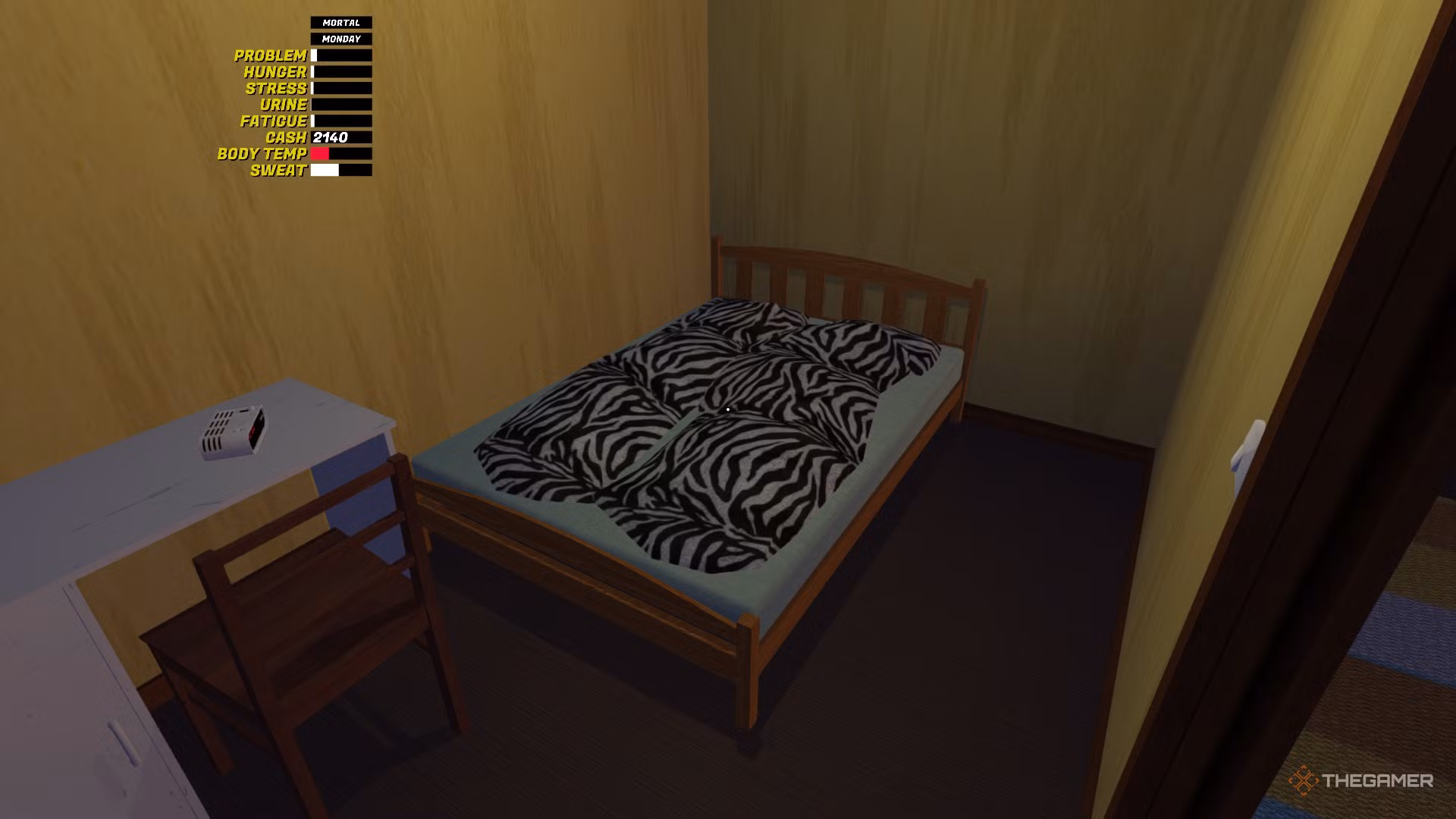 A bed in my winter car