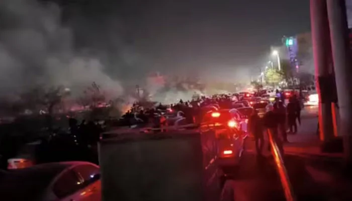 Smoke rises as protests intensify in Mashhad, Iran, during ongoing unrest, January 10, 2026. — Reuters