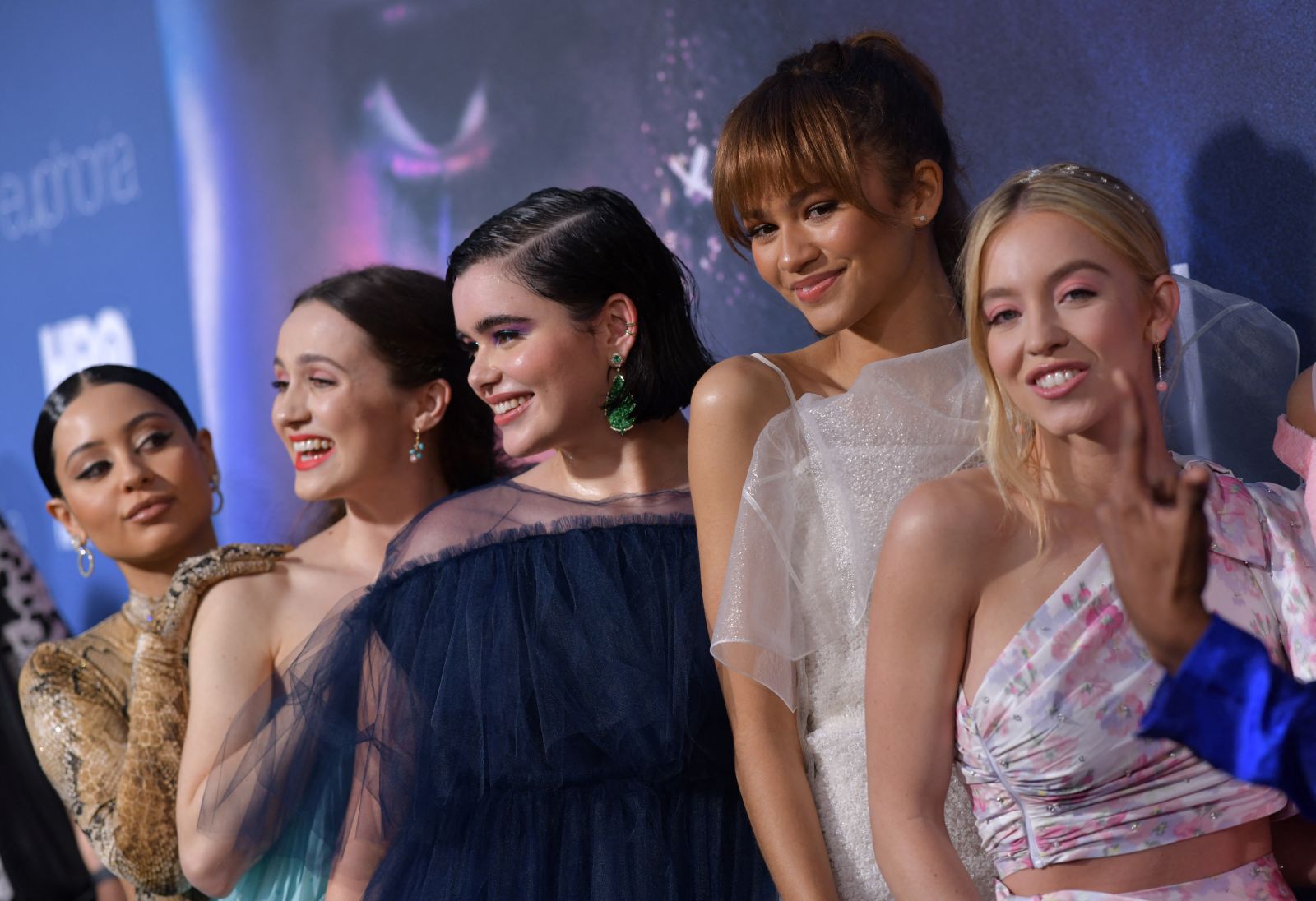 (L-R) Actresses Alexa Demie, Maude Apatow, Barbie Ferreira, Zendaya, and Sydney Sweeney