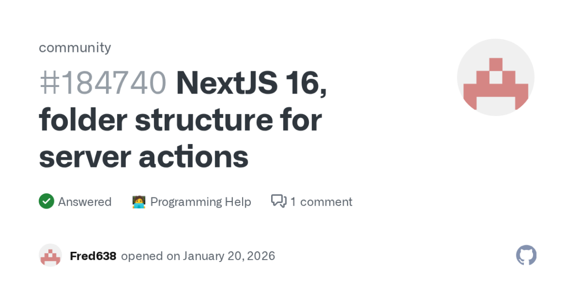 How To Organize Server Actions in a Dedicated Folder for GitHub Projects
