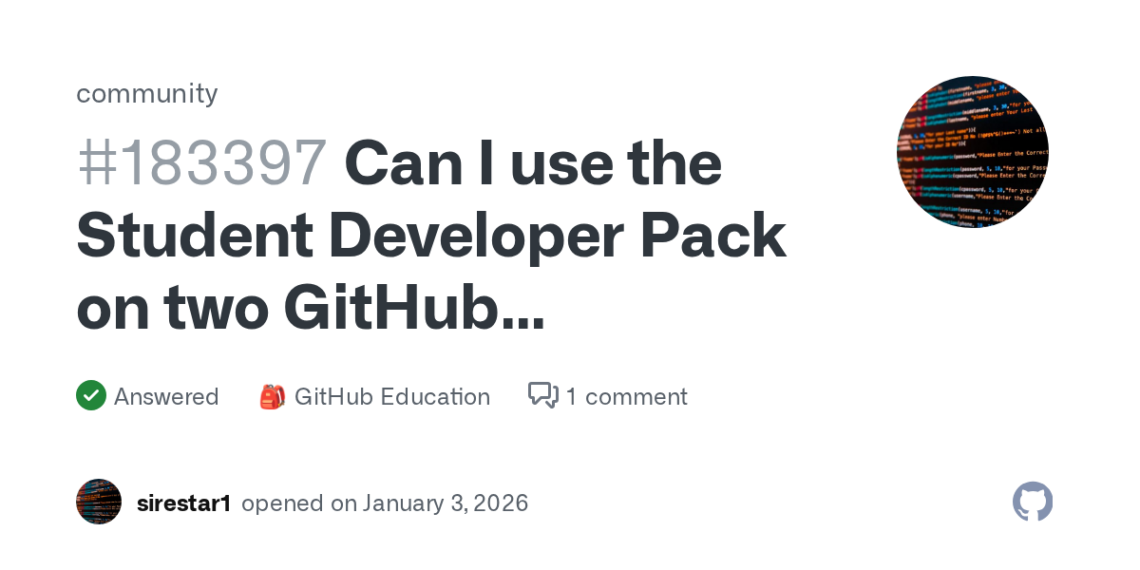 How To Use the GitHub Student Developer Pack on Multiple Accounts