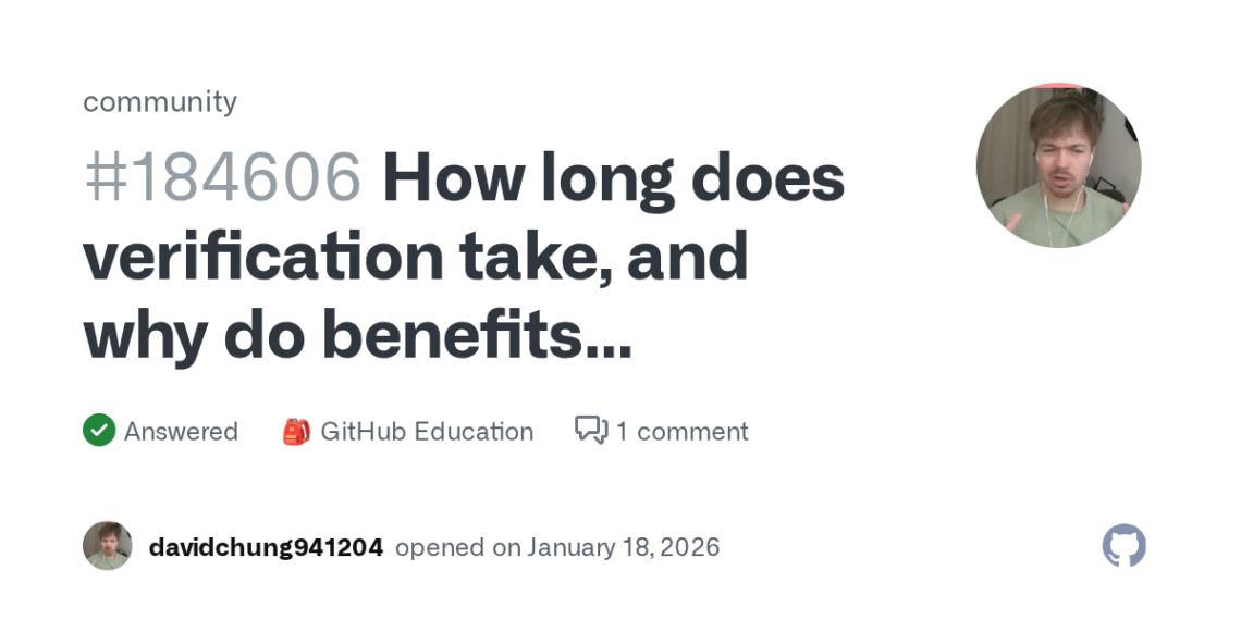 How to Verify on GitHub and Why Benefits May Take Time to Appear
