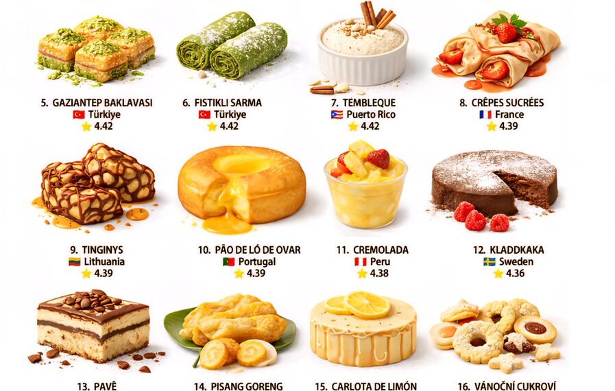 100 Best Desserts to Taste in 2026 

1.  Antakya künefesi – 4.51 
2.  Clotted cr