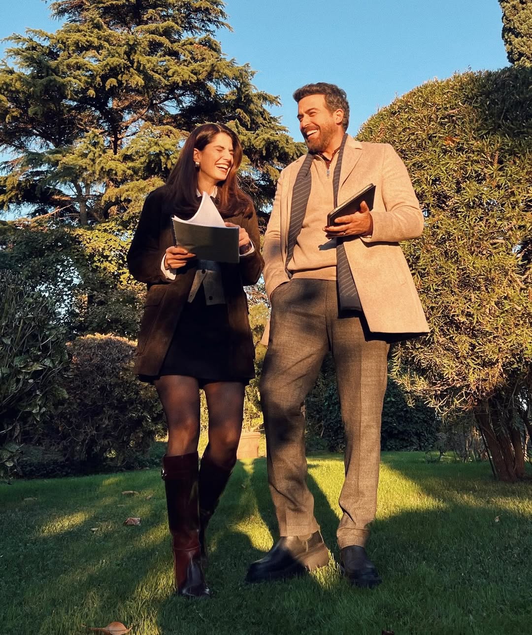 Stars of Layl series, Mahmoud Nsr and Carmen Bsaibes. (Instagram)