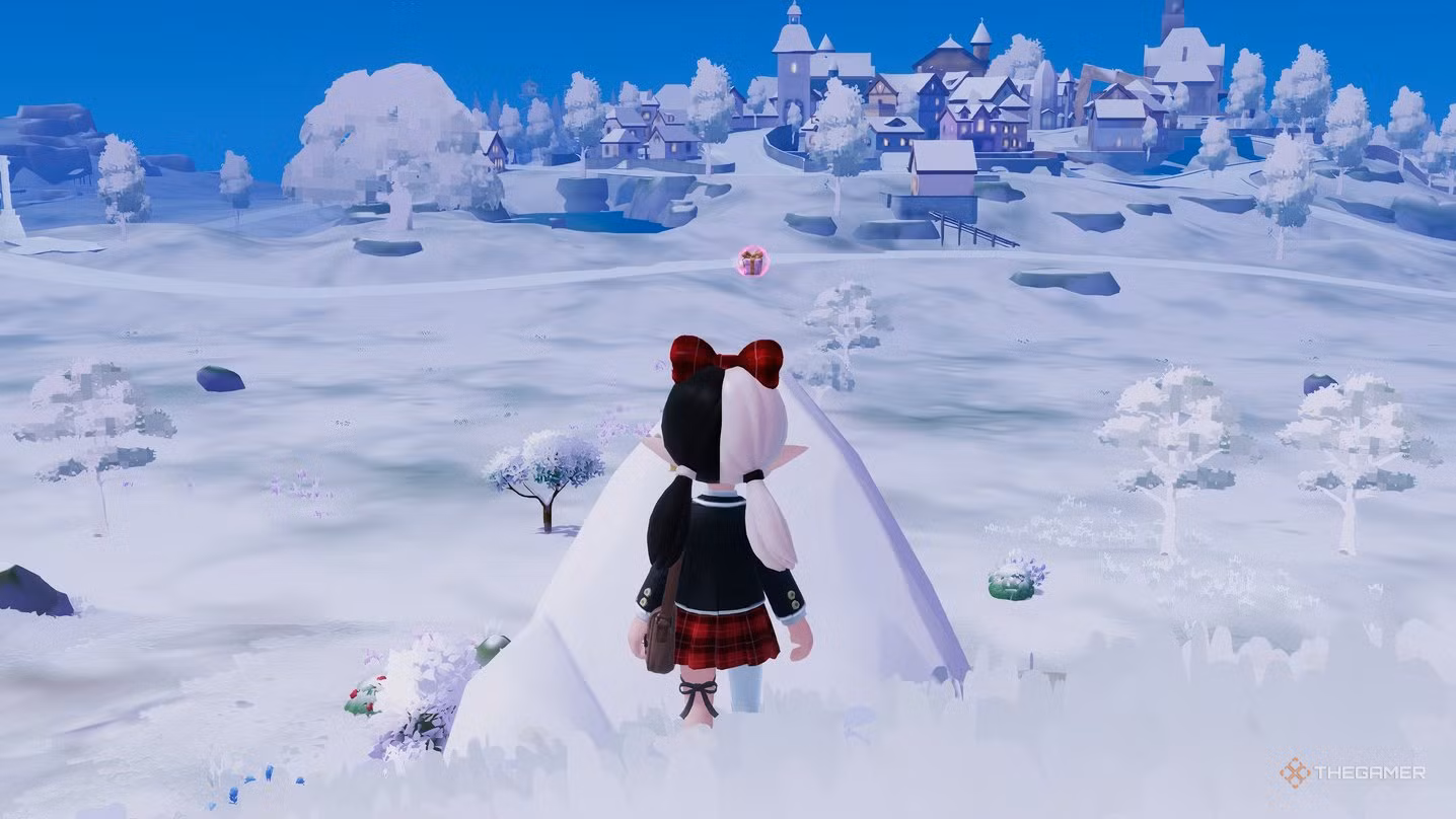 Bubble above a tall rock