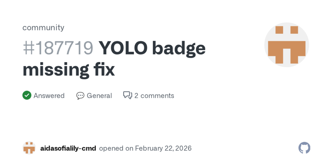 How To Fix Your YOLO Badge on GitHub