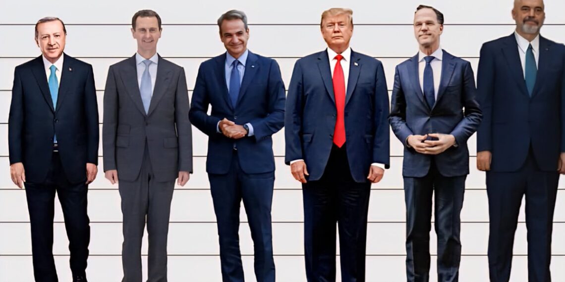 Height of World Leaders

 Edi Rama - 201 cm (6'7")
 Donald Trump - 190 cm (6'3")