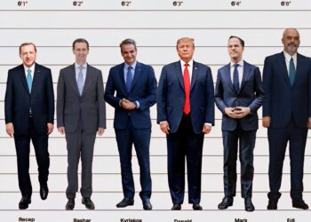 Height of World Leaders

 Edi Rama - 201 cm (6'7")
 Donald Trump - 190 cm (6'3")