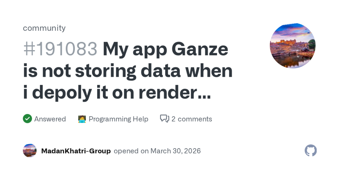 How To Fix Flask App Data Storage Issue on Render Using JSON and GitHub