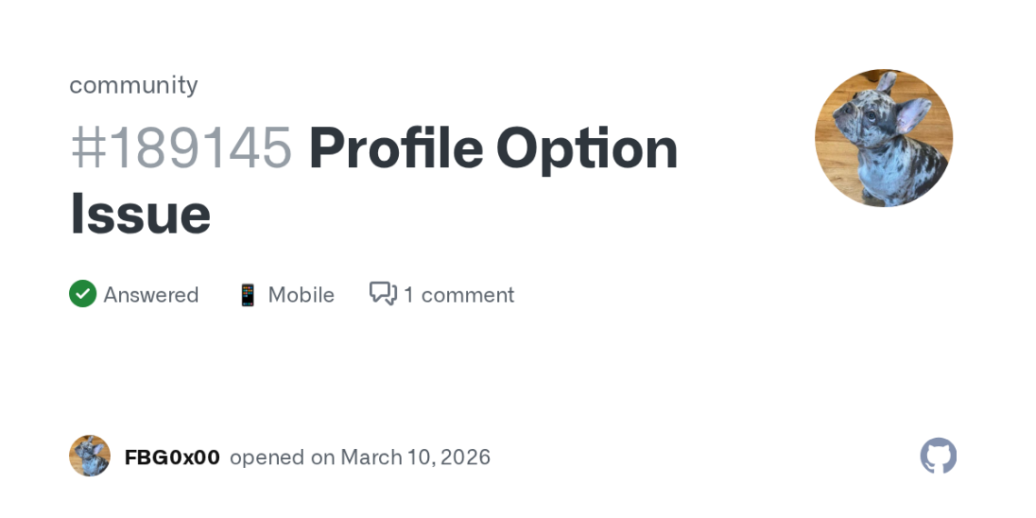 How to Fix Profile Option Issues on GitHub