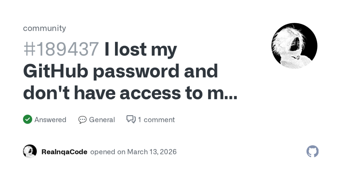 How to Reset Your GitHub Password with 2FA Enabled and Lost Recovery Codes