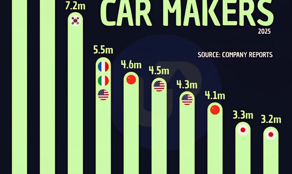 World's Top 10 Largest Car Makers in 2025
1. Toyota Group - 11.3 Million
2.
