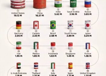Top 25 Countries That Consume the Most Oil  (Daily Consumption)

1.  United Stat