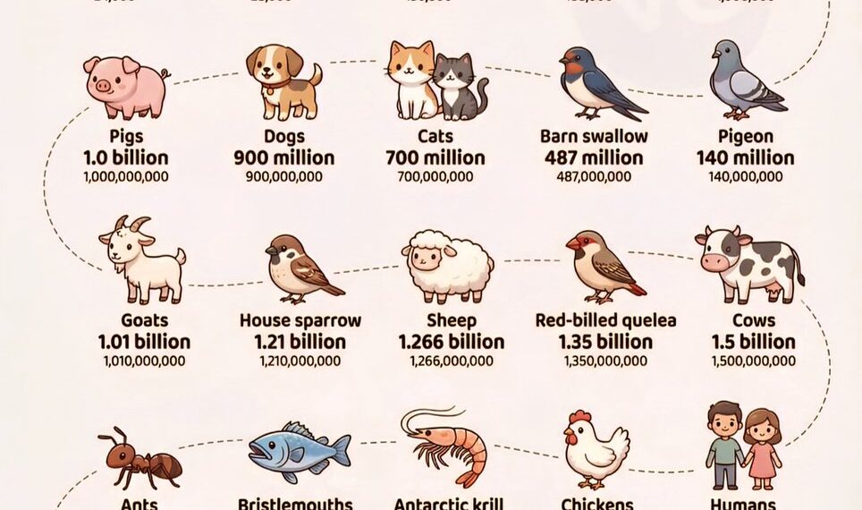Estimated Animal Populations Worldwide
1. Lion - 24k
2. Rhinoceros - 28k
3.