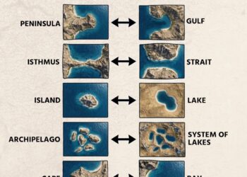 Geographical Opposites of Land & Water Forms
