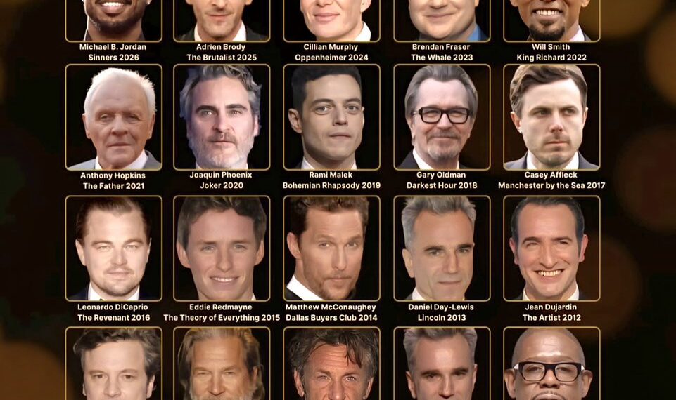 Oscar Best Actor Winners (2002–2026)

2026 -  Michael B. Jordan  
2025 -  Adrien