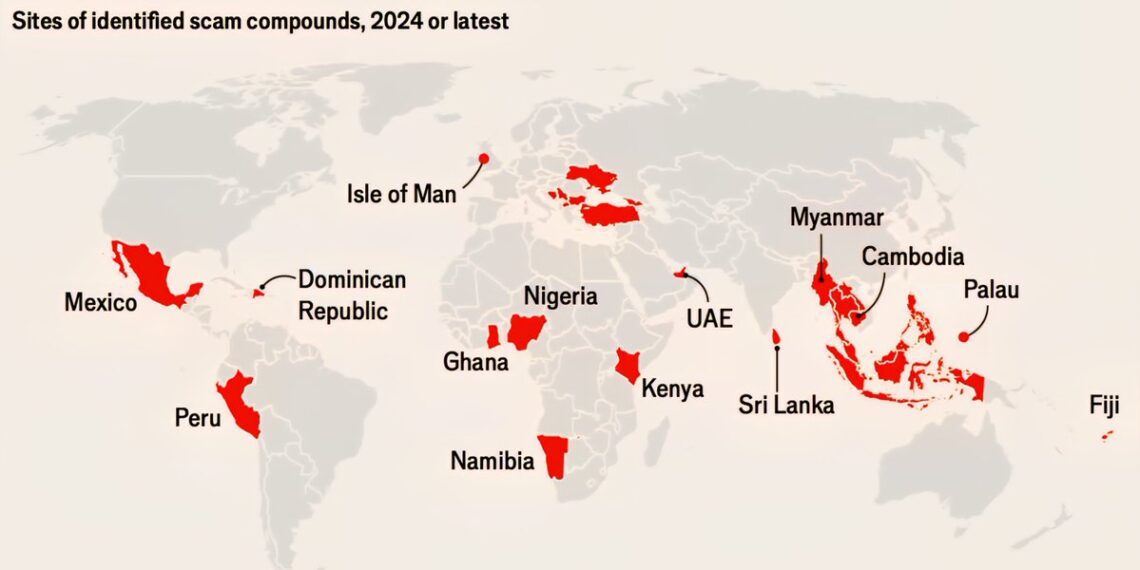 World Scam Hotspots 

 Mexico
 Dominican Republic
 Peru
 Isle of Man
 Ghana
 Nig