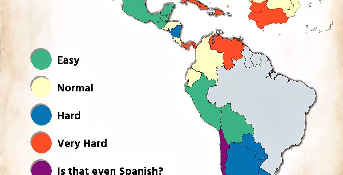 Difficulty of Understanding Spanish Accents

 Easy
 Normal 
 Hard
 Very Hard 
 I