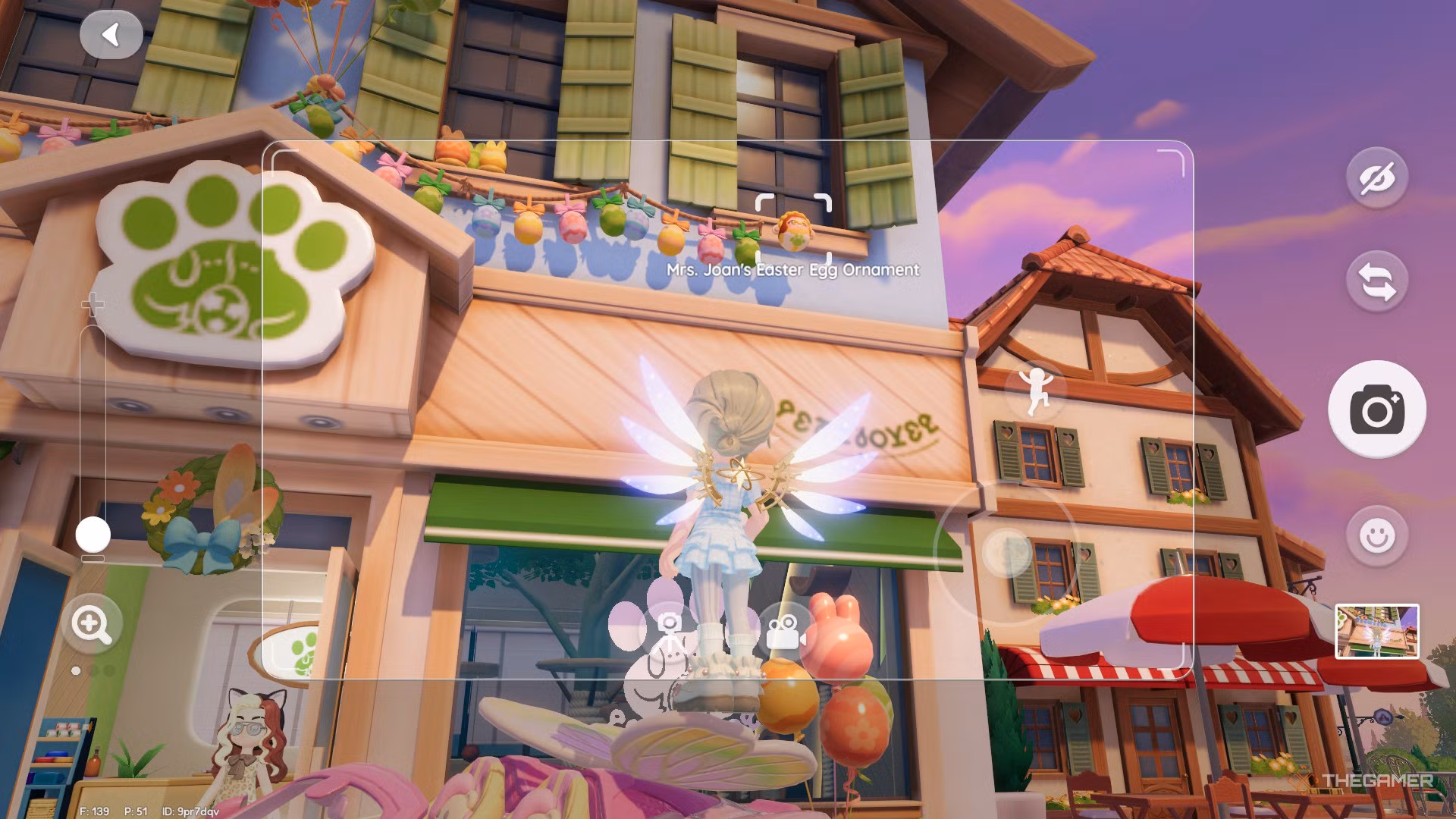 Egg in front of her shop