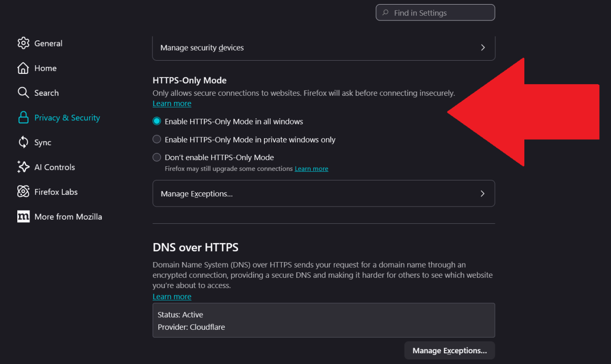 firefox always secure connections