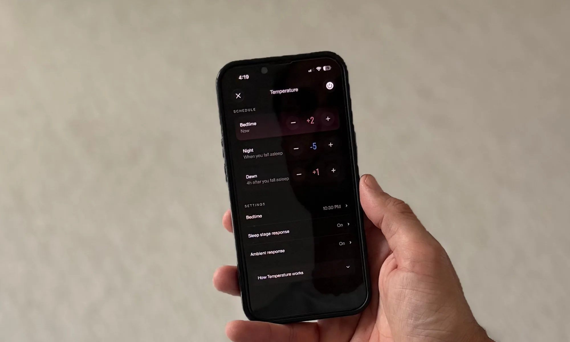 Mobile phone displaying sleep data
