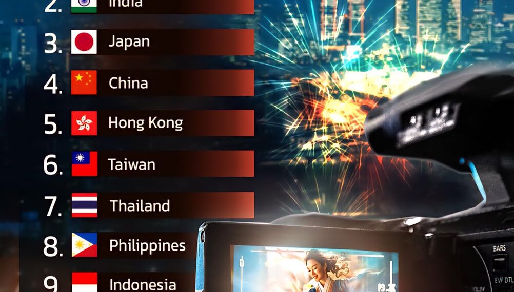 Top 10 Asian Nations That Make the Best Movies 

1.  South Korea  
2.  India  
3