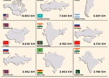 10 Longest Land Borders in the World

1.  Canada –  USA - 8,893 KM
2.  Russia –