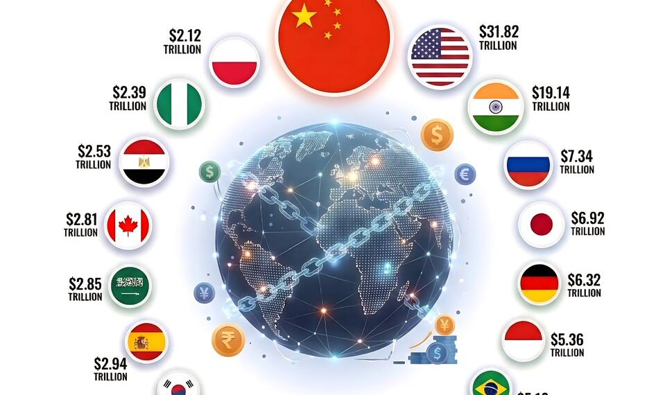 World's Top 20 Biggest Economies in 2026

1.  China - $43.49 Trillion
2.  United