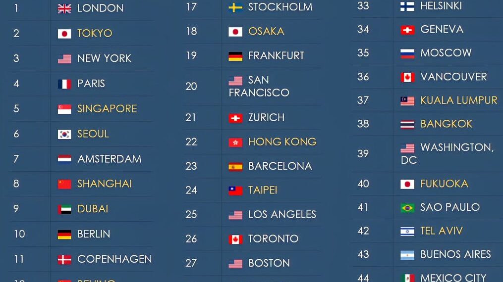 48 Most Powerful Cities in the World

(Evaluates 6 functions: Economy, Research