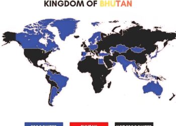 Countries Recognized by Kingdom of Bhutan 

 Recognized
 Bhutan
 Not Recognized