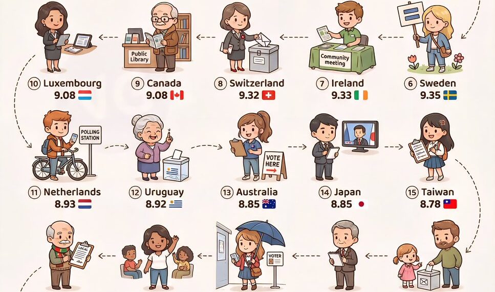 Countries With Full Democracy

1.  Norway
2.  New Zealand
3.  Denmark
4.  Icelan