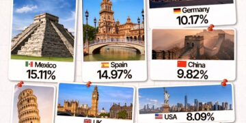 Tourism’s Total Contribution To GDP 

 Mexico - 15.11%
 Spain - 14.97%
 Germany