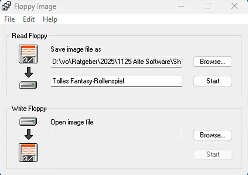 With the freeware Floppy Image, create disk images to protect your original floppy disks from degradation and facilitate installation.