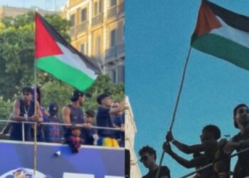 Barcelona’s Lamine Yamal Waves Palestinian Flag at La Liga Parade