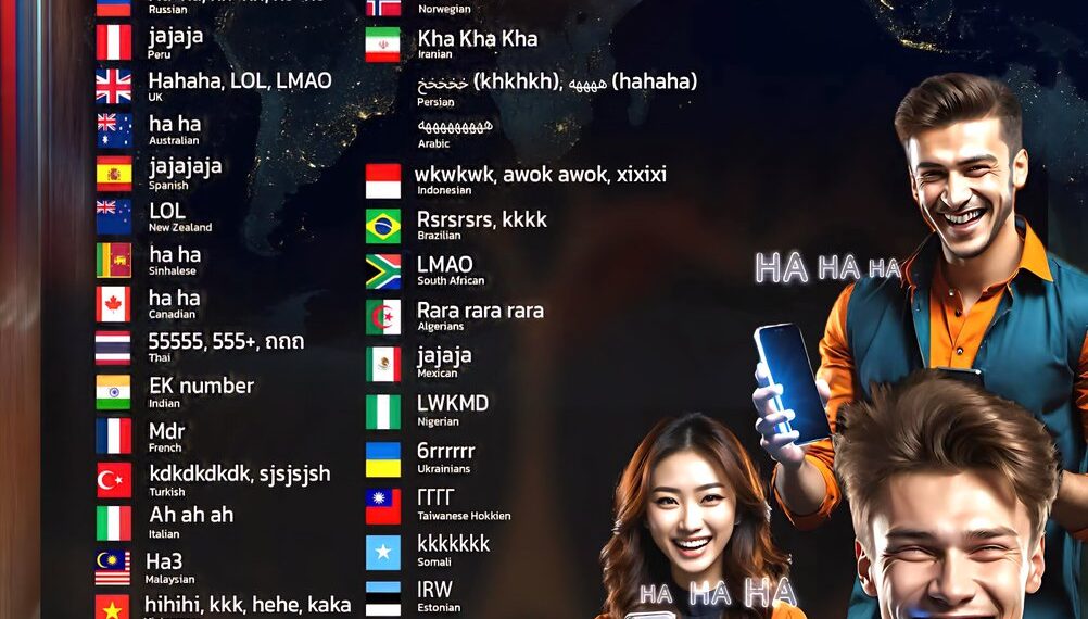 How The World Laughs Online 

 China - Haha, xixi
 South Korea - kkk, kekeke
 Ja