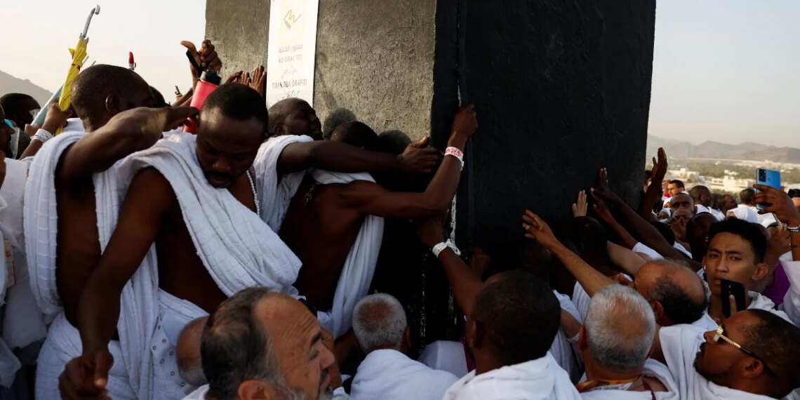 Pilgrims Pray on Mount Arafat During Hajj's Peak Moment