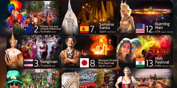 Top 15 Festivals From Around The World 

1.  Gion Matsuri, Japan – July
2.  Sydn