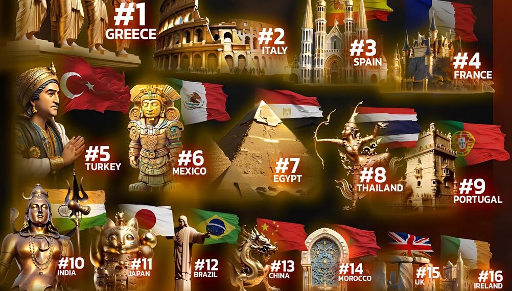 Top 24 Countries with the Richest Heritages in the World  

1.  Greece
2.  Italy