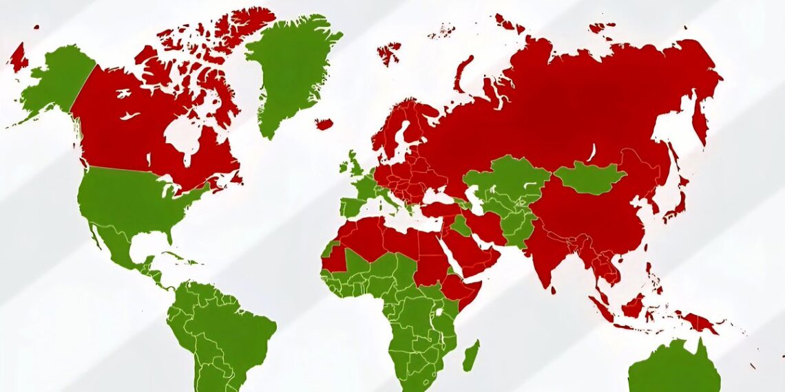 Fun Map: World Map of Shoes On vs Shoes Off in the House